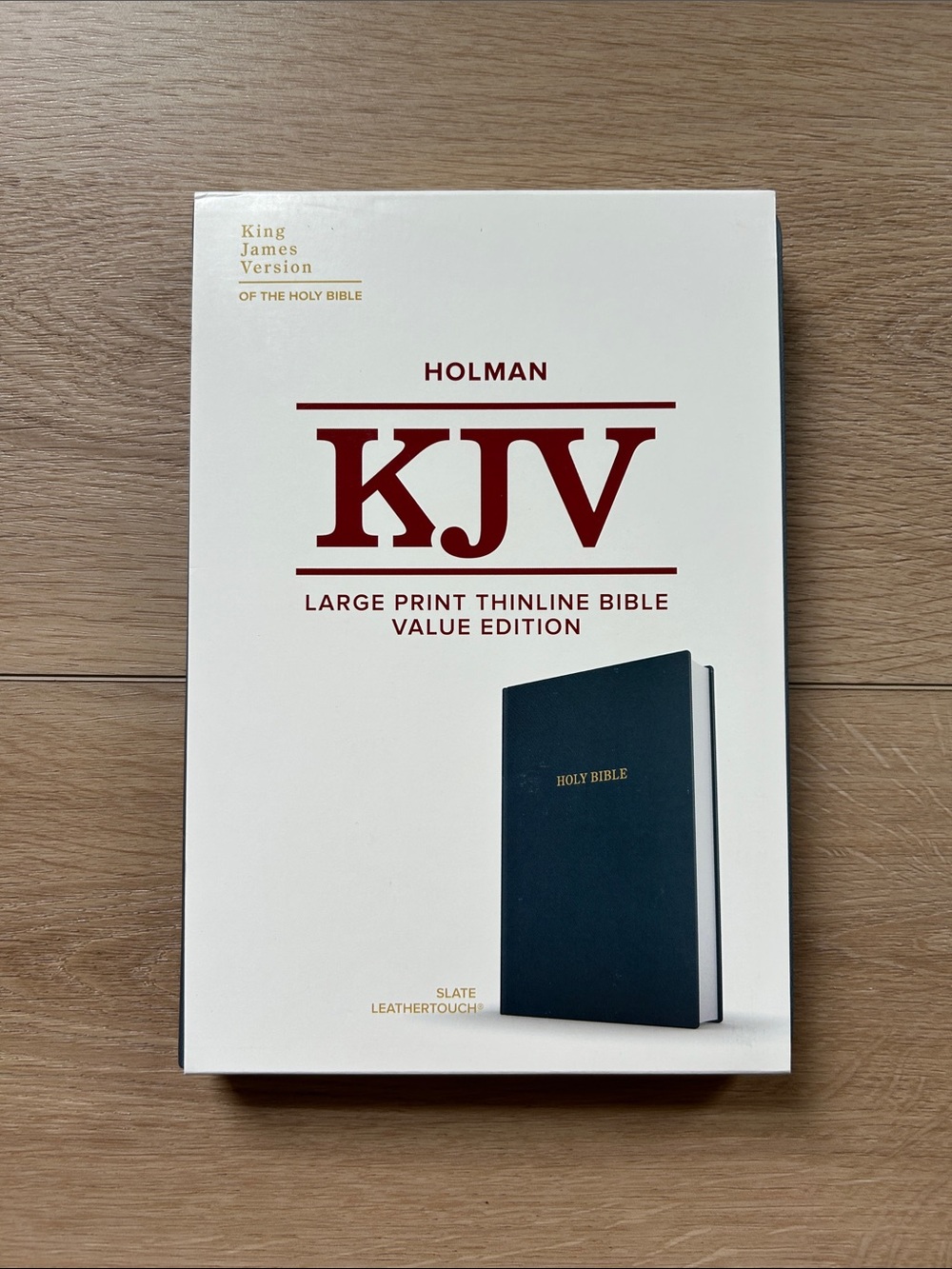 Holman KJV Large Print Thinline Bible - Slate Leather Touch